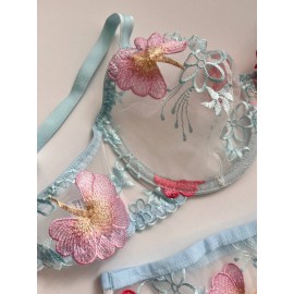 ست سوتین وشورت زیر فنر دار تور اروپایی برند انوشه