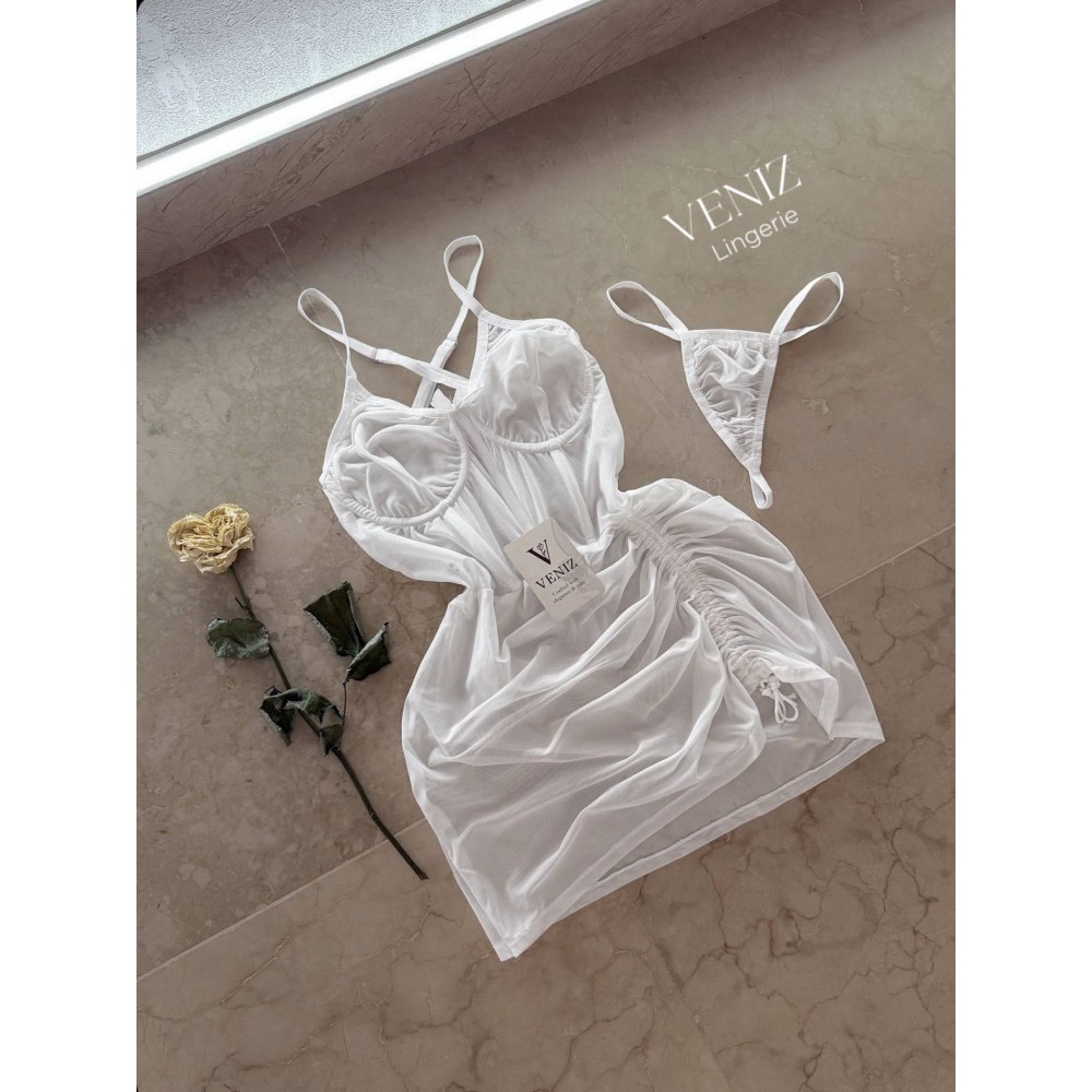 لباسخواب زیر فنردار فانتزی توری بغل گت دار برند ونیز