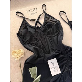 لباسخواب زیر فنردار فانتزی توری بغل گت دار برند ونیز