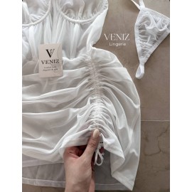 لباسخواب زیر فنردار فانتزی توری بغل گت دار برند ونیز