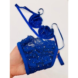 ست شورت و سوتین زیر فنر دار گیپور برند شهره