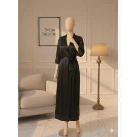 ربد شامبر ساتن آستین گیپور ماکسی بلند برند اما