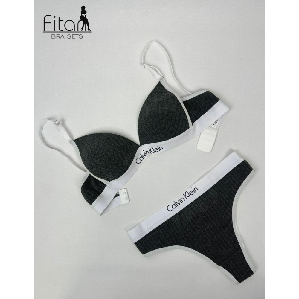 ست شورت وسوتین نخی دخترانه اسپرت کاپ مثلثی برند فیتن