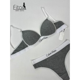 ست شورت وسوتین نخی دخترانه اسپرت کاپ مثلثی برند فیتن