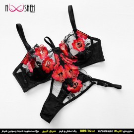 ست شورت و سوتین زیر فنر داره فانتزی تور برند انوشه